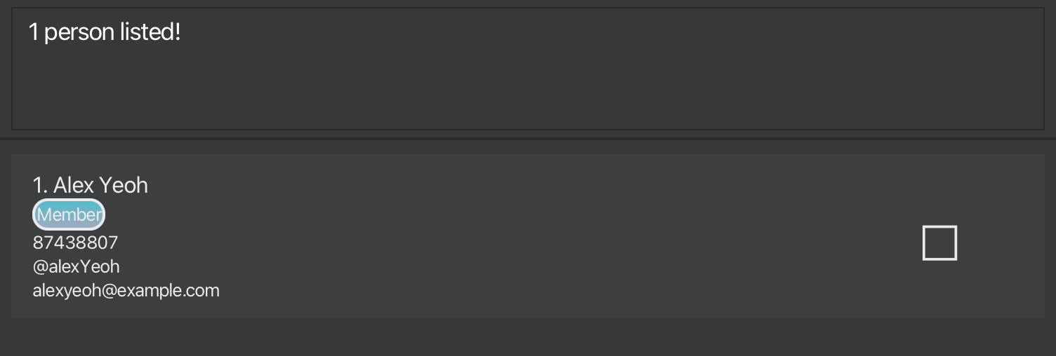 result for 'find t/alexyeoh'